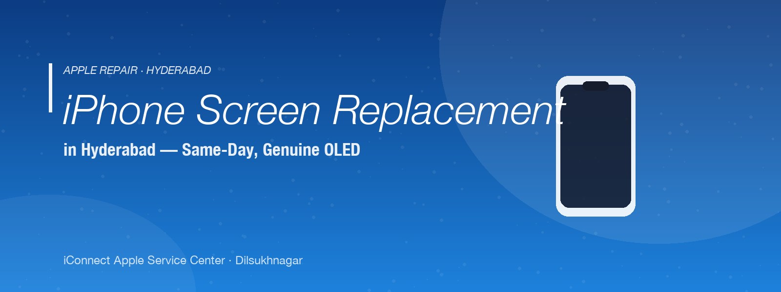 iPhone Screen Replacement in Hyderabad — Same-Day, Genuine OLED 2 iPhone screen replacement in Hyderabad — same-day genuine OLED display service for iPhone 7 to iPhone 16 Pro Max